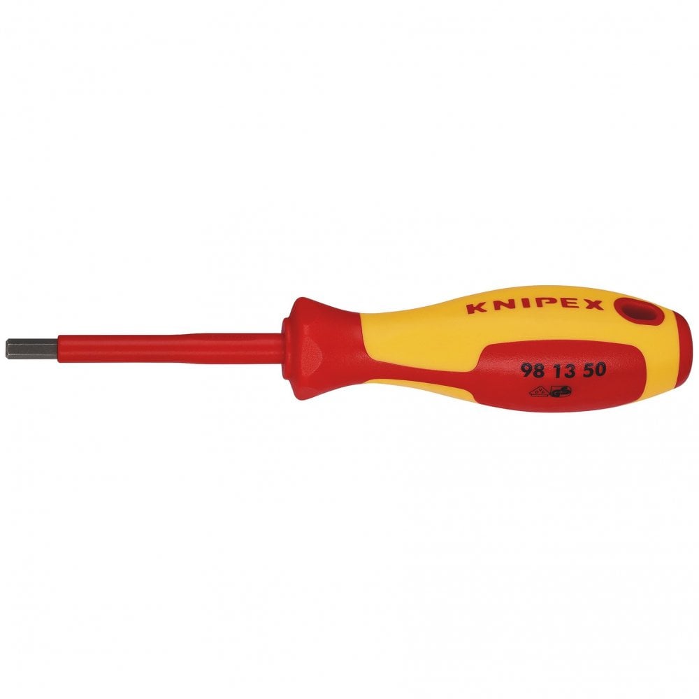 KNIPEX 98 13 50 VDE Insulated Hexagon Screwdriver, 5.0 x 75mm: No.98 13 50