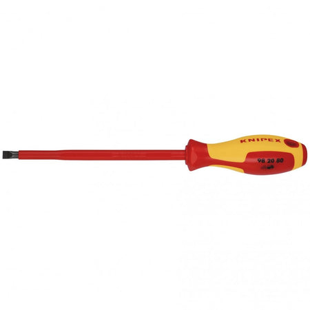 KNIPEX 98 20 80 VDE Insulated Slotted Screwdriver, 8.0 x 175mm: No.98 20 80
