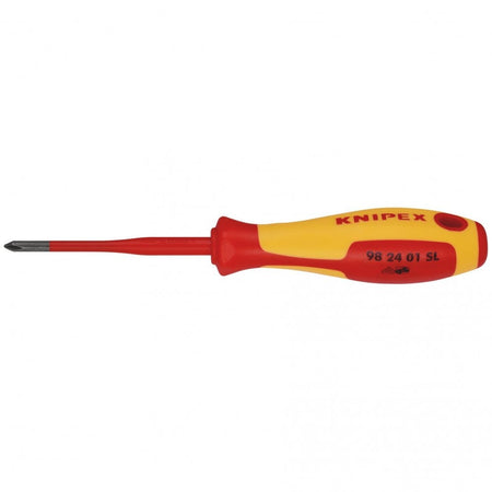 KNIPEX 98 24 01 SL VDE Insulated Phillips Screwdriver, PH1 x 80mm - Slim: No.98 24 01 SL