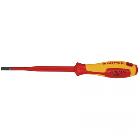 KNIPEX 98 20 55 SL VDE Insulated Slotted Screwdriver, 5.5 x 100mm - Slim: No.98 20 55 SL