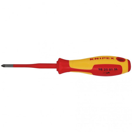 KNIPEX 98 25 01 SL VDE Insulated Pozidriv Screwdriver, PZ1 x 80mm - Slim: No.98 25 01 SL