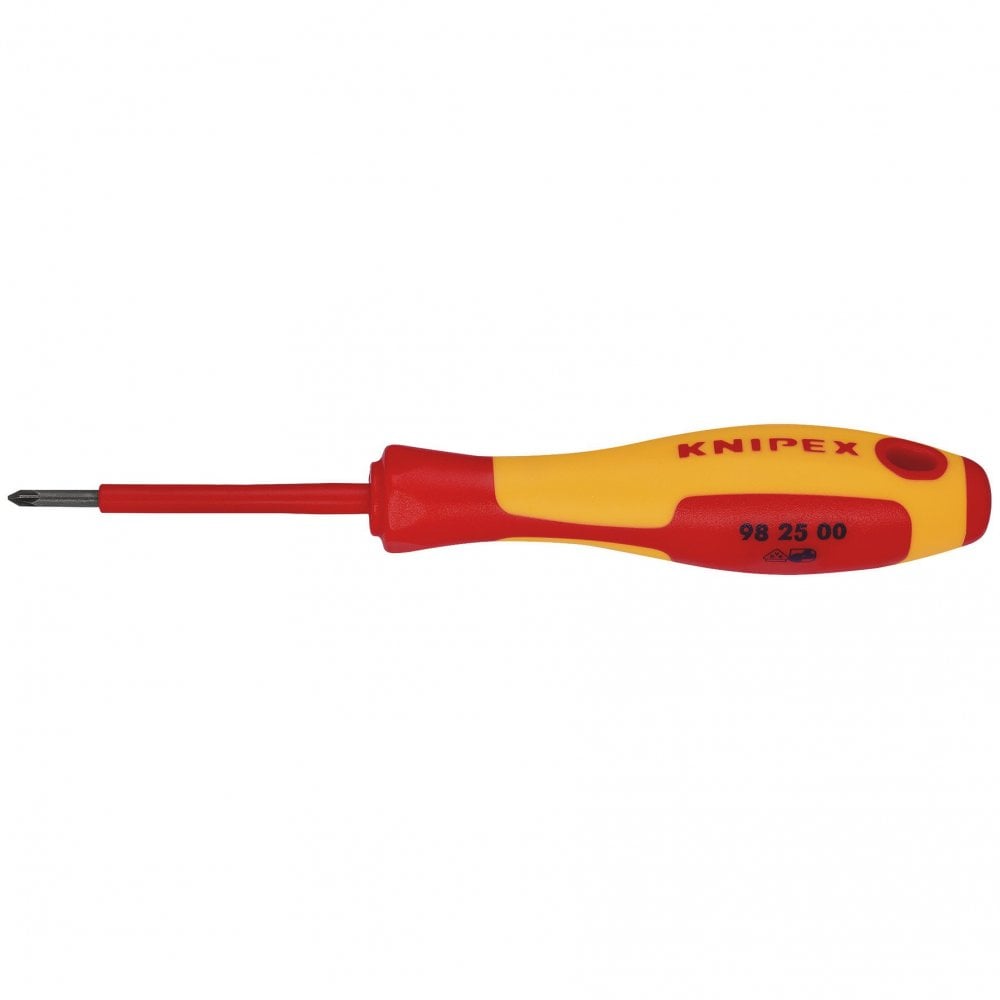 KNIPEX 98 25 00 VDE Insulated Pozidriv Screwdriver, PZ0 x 60mm: No.98 25 00