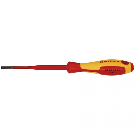 KNIPEX 98 20 40 SL VDE Insulated Slotted Screwdriver, 4.0 x 100mm - Slim: No.98 20 40 SL
