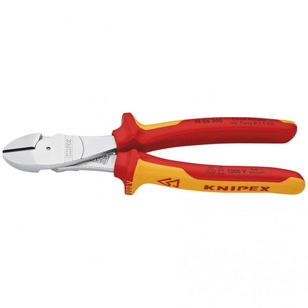 KNIPEX 74 06 200 SB VDE Insulated High Leverage Diagonal Cutter, 200mm: No.74 06 200 SB