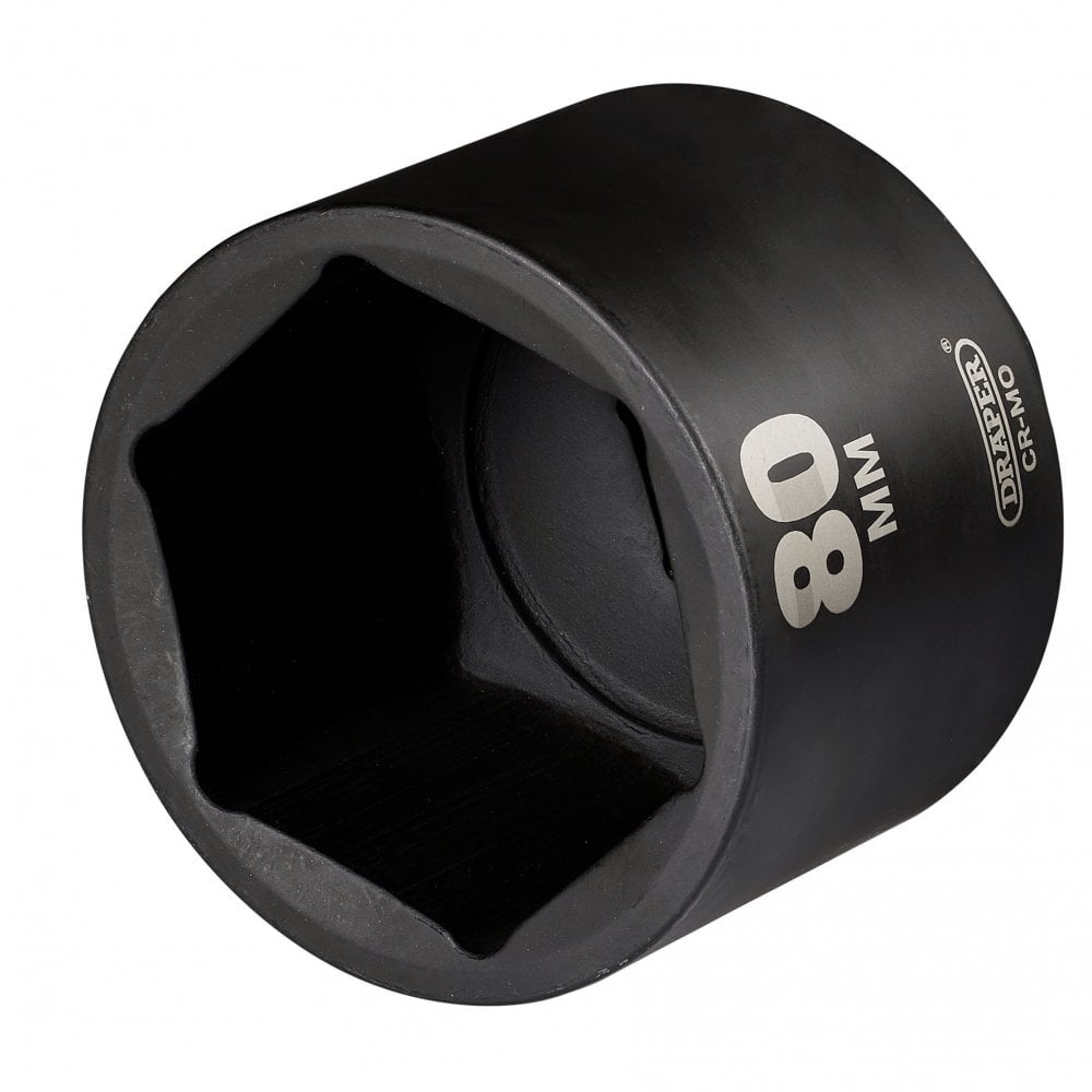 Draper HI-TORQ Deep Impact Socket, 1" Sq. Dr., 80mm: No.425D-MM
