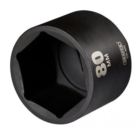 Draper HI-TORQ Deep Impact Socket, 1" Sq. Dr., 80mm: No.425D-MM