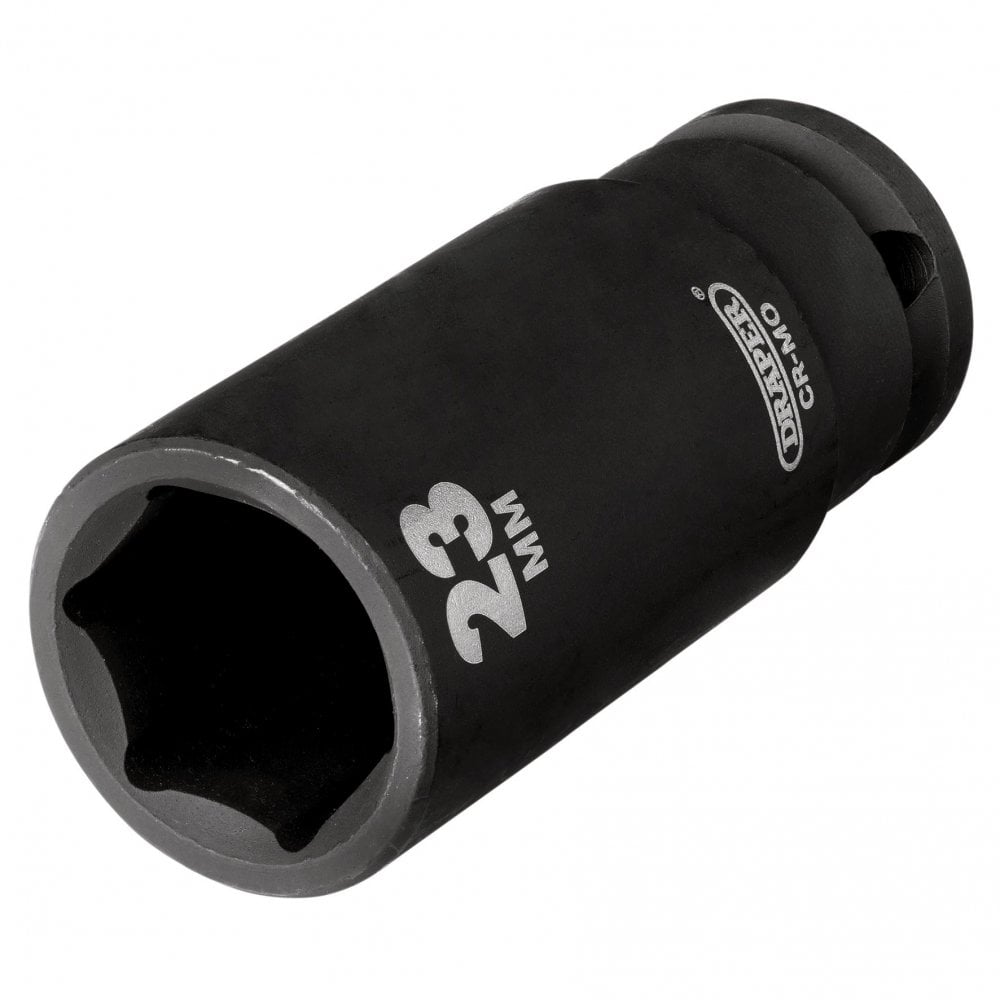 Draper Hi-TORQ Deep Impact Socket, 1/2" Sq. Dr., 23mm: No.410D-MM
