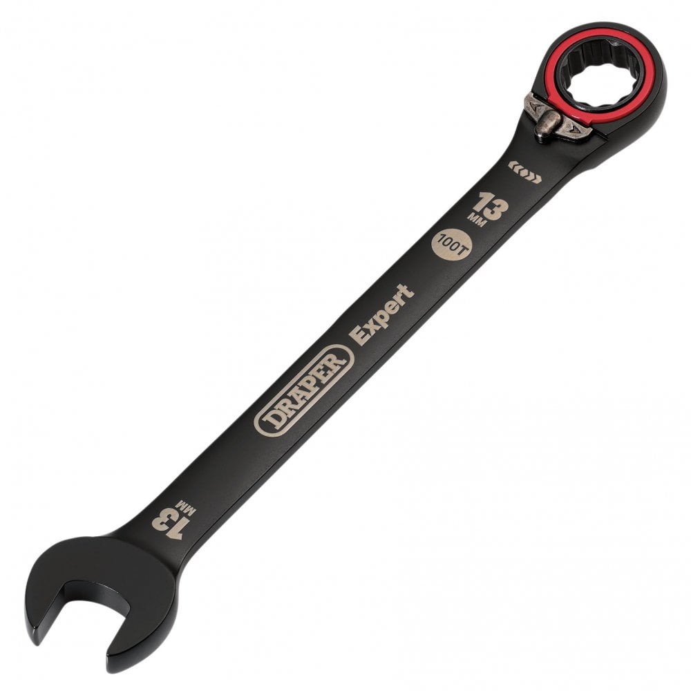 Draper Expert HI-TORQ Metric Reversible Ratchet Combination Spanner, 13mm, Black: No.8241RMM/BK