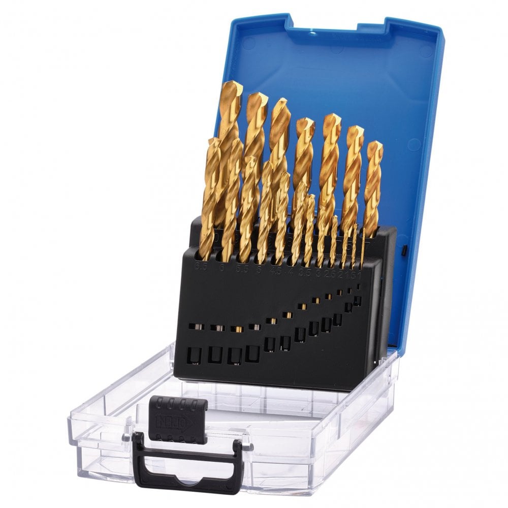HSS Titanium Nitride Coated Drill Bit Set (19 Piece): No.DBTS2