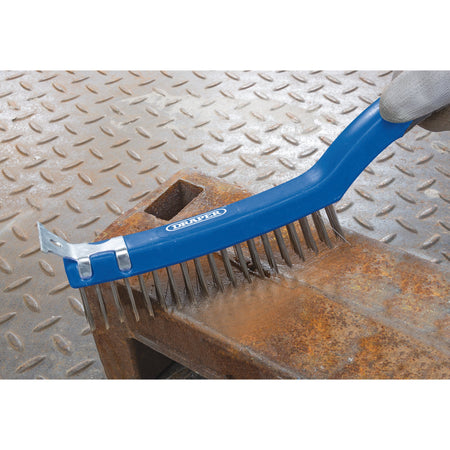 DRAPER Wire Scratch Brush with Scraper (3 Row): Model No. WBSC14SS