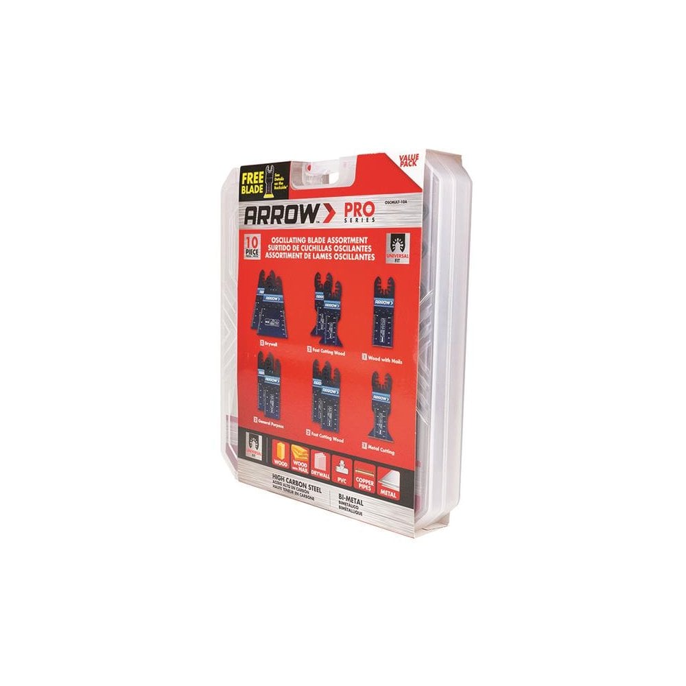 Arrow Oscillating Multi-Tool Blade Assortment Set, 10 Piece