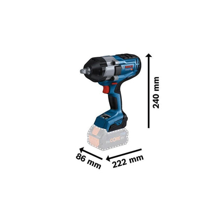 Bosch GDS 18V-1000 Pro BITURBO 1/2in Impact Wrench 18V 2 x 8.0Ah ProCORE18V Li-ion