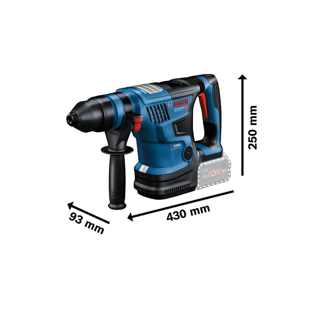 Bosch GBH 18V-34 CF Pro BITURBO SDS-Plus Rotary Hammer 18V 2 x 8.0Ah ProCORE18V Li-ion