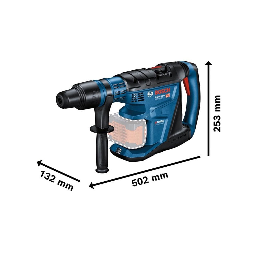Bosch GBH 18V-40 C Pro BITURBO SDS-Max Rotary Hammer 18V 2 x 8.0Ah ProCORE18V Li-ion