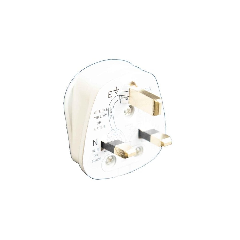 Dencon 3 Pin Fused Plug 13A White