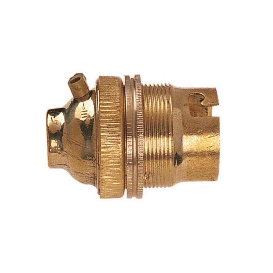 Dencon BC Brass 1/2in Unswitched Lamp Holder