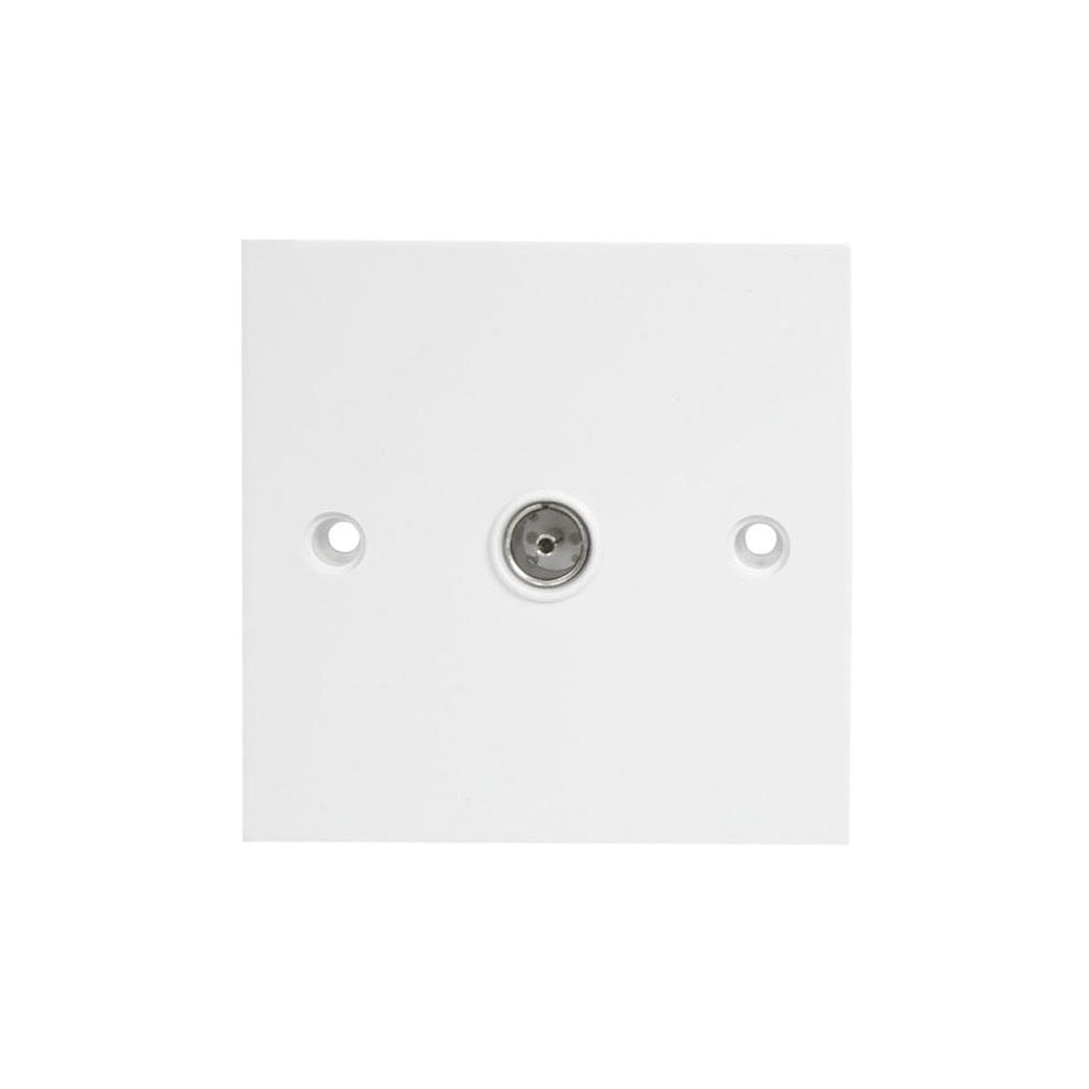 Dencon Single Flush Coax TV Socket White
