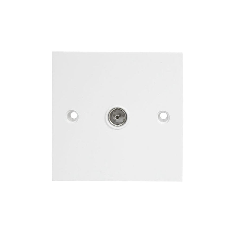 Dencon Single Flush Coax TV Socket White