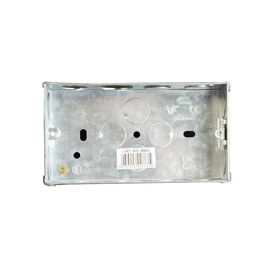 Dencon Metal Back Box 2-Gang 35mm
