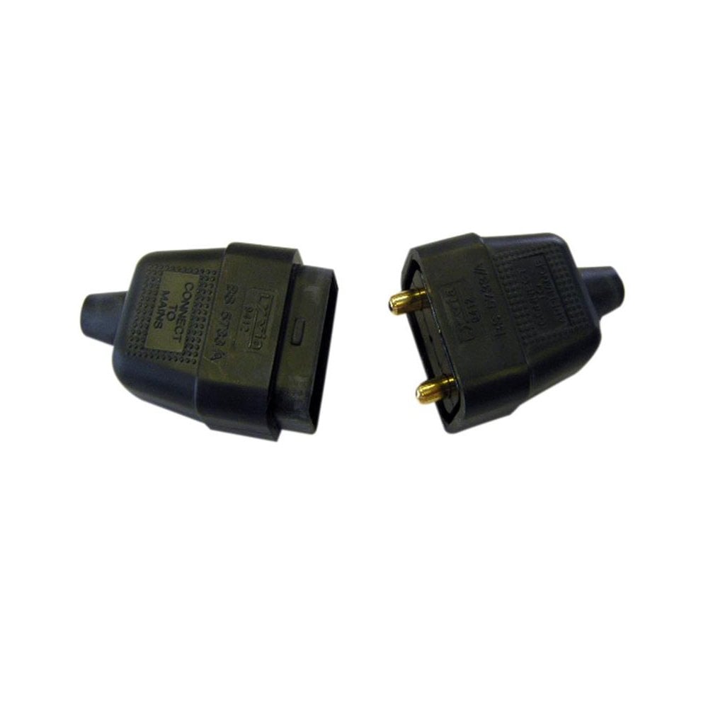 Dencon 2 Pin Rubber Connector Plug 10A Black