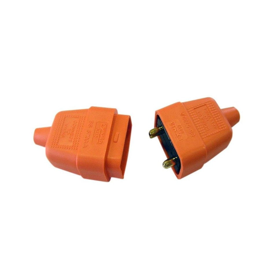 Dencon 2 Pin Rubber Connector Plug 10A Orange