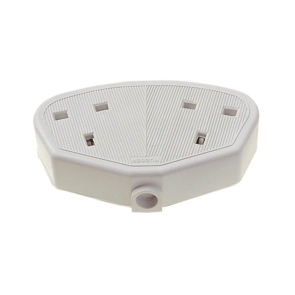 Dencon Rubber Trailing Socket 13A 2-Gang White