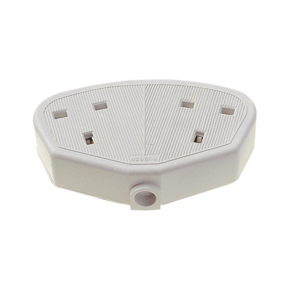 Dencon Rubber Trailing Socket 13A 2-Gang White