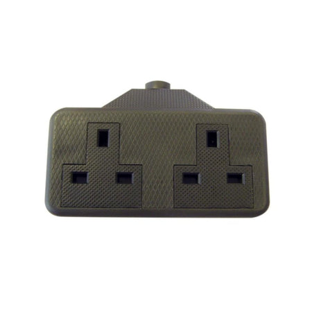 Dencon Trailing Socket 13A 2-Gang Black