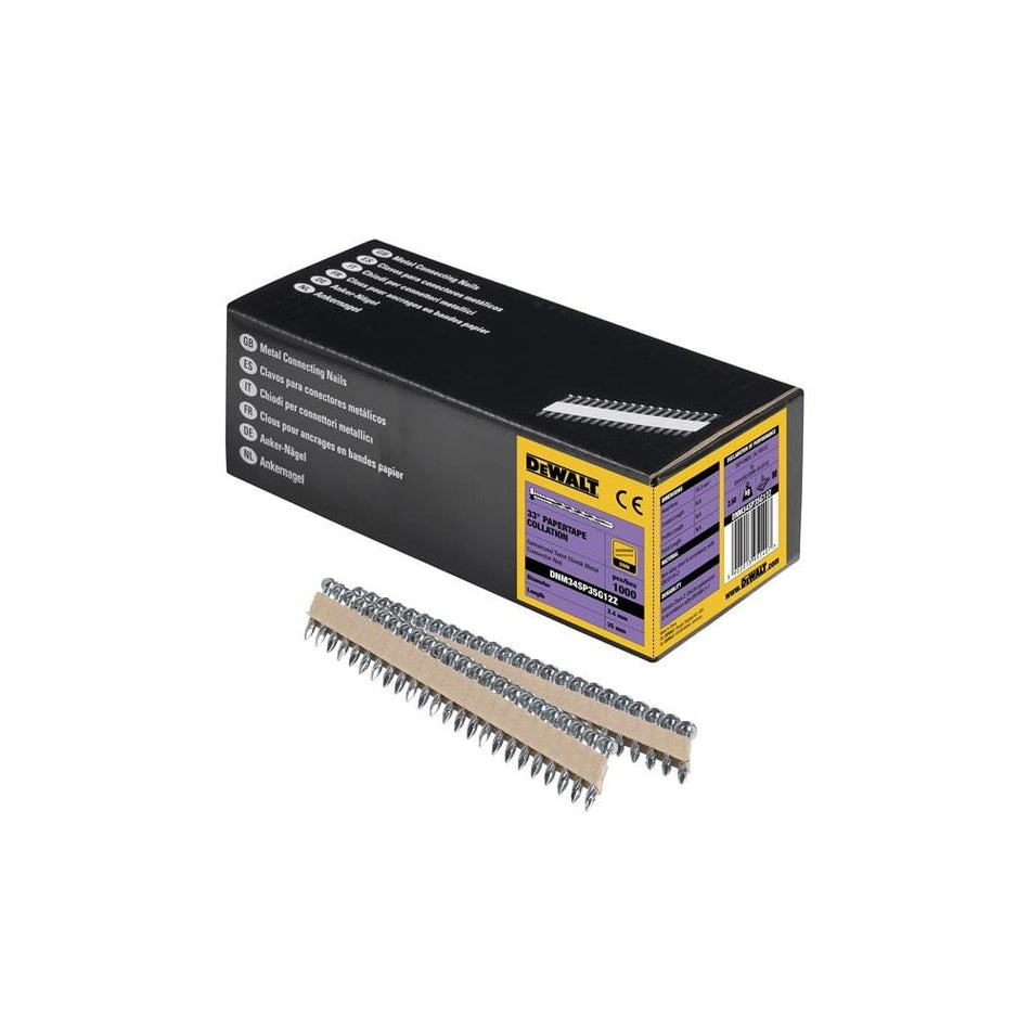 DeWALT Power Tools Galvanised Metal Connector Twist Nail 3.4 x 35mm (Pack 1000)