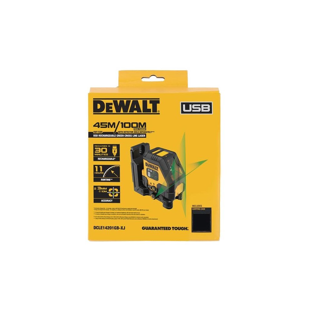 DeWALT Power Tools DCLE14201 USB Cross Line Green Beam Laser
