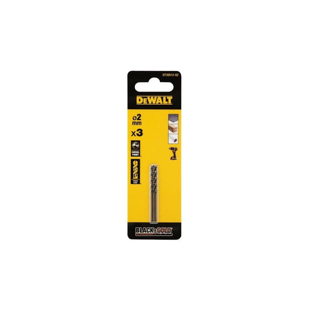 DeWALT Power Tools BLACK&GOLD HSS Drill Bits (3) 2.0mm
