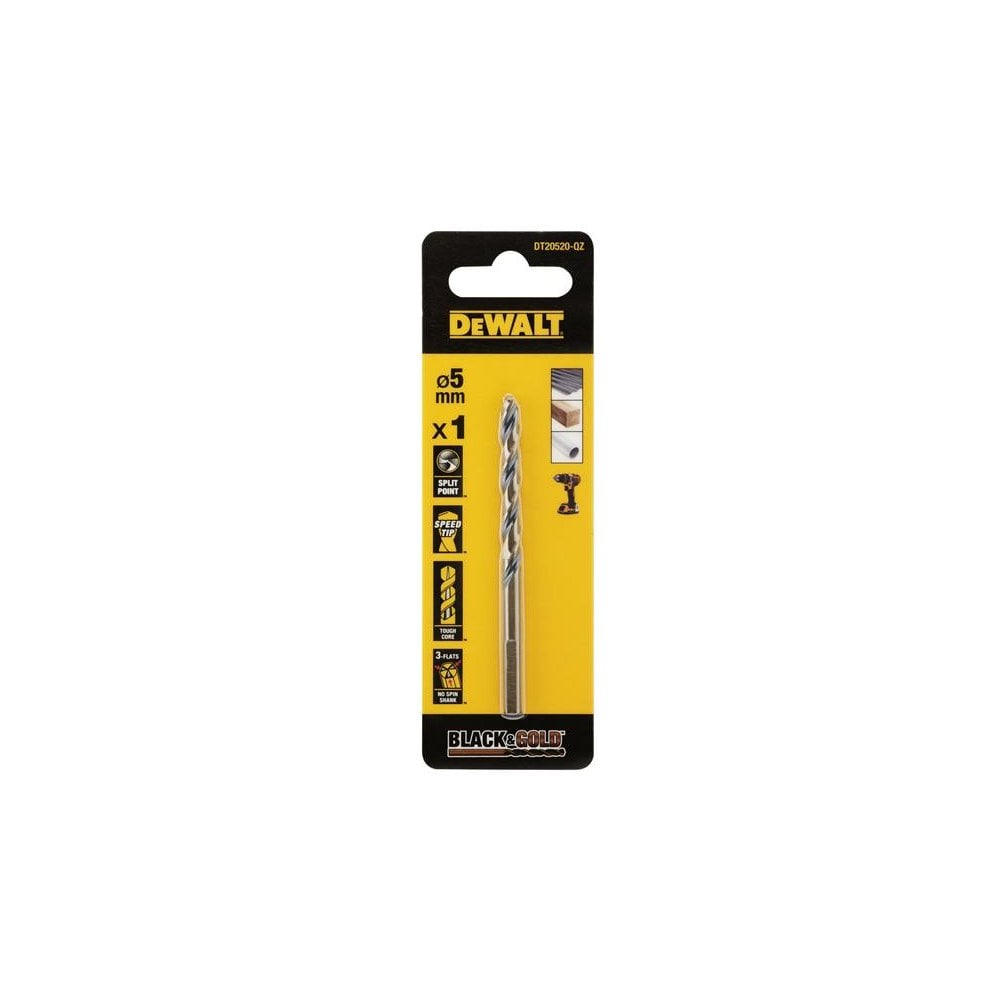DeWALT Power Tools BLACK&GOLD HSS Drill Bit 5.0mm