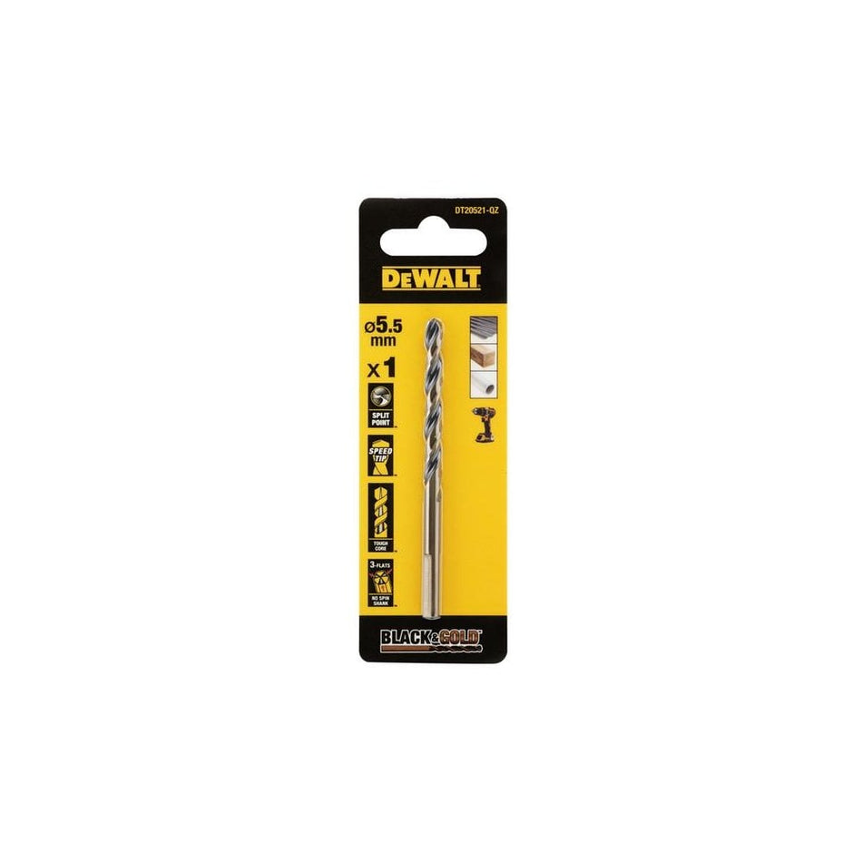 DeWALT Power Tools BLACK&GOLD HSS Drill Bit 5.5mm