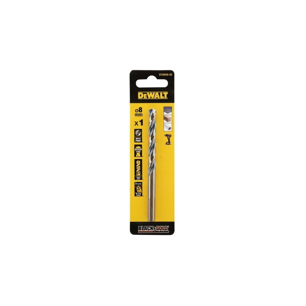 DeWALT Power Tools BLACK&GOLD HSS Drill Bit 8.0mm
