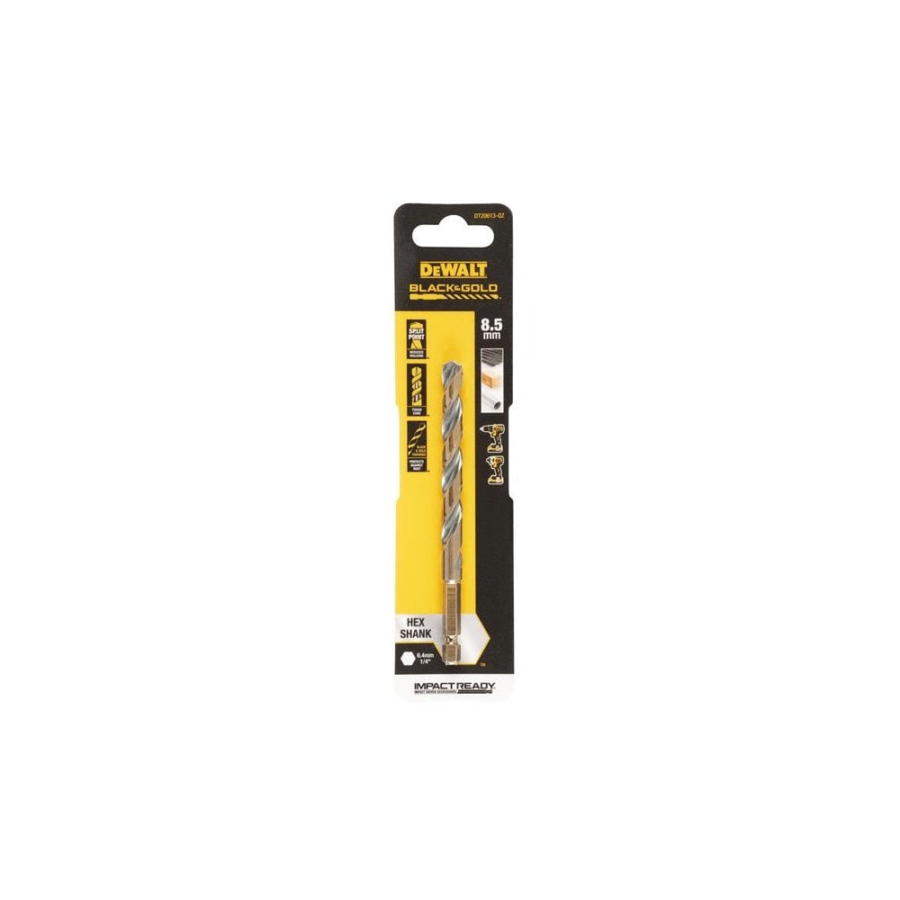 DeWALT Power Tools BLACK&GOLD Hex HSS-G Drill Bit 8.5mm