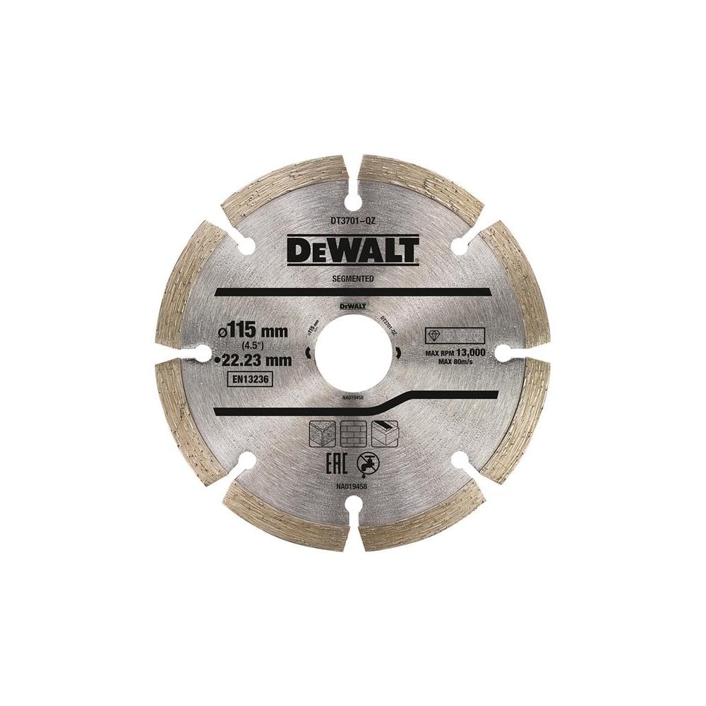 DeWALT Power Tools DT3701 Segmented Diamond Cutting Disc 115 x 22.23mm