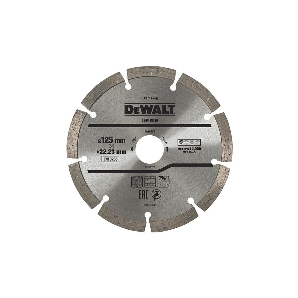 DeWALT Power Tools DT3711 Segmented Diamond Cutting Disc 125 x 22.23mm