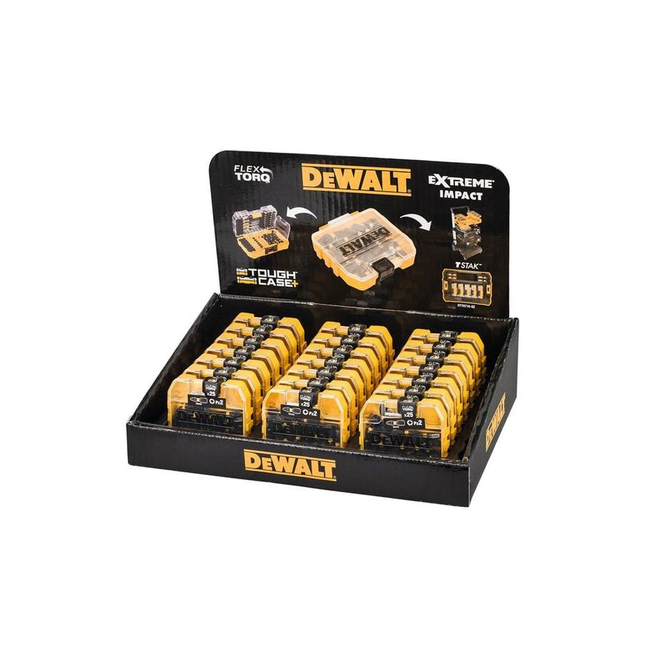 DeWALT Power Tools Impact Torsion Bits PZ2 25mm Tic Tac Display 21 x Packs of 25