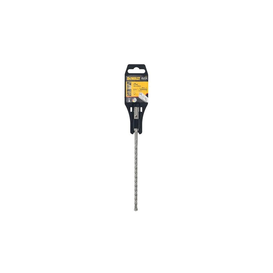 DeWALT Power Tools ELITE SDS+ Full Head Carbide 4 Cutter Drill Bit 7 x 210mmm