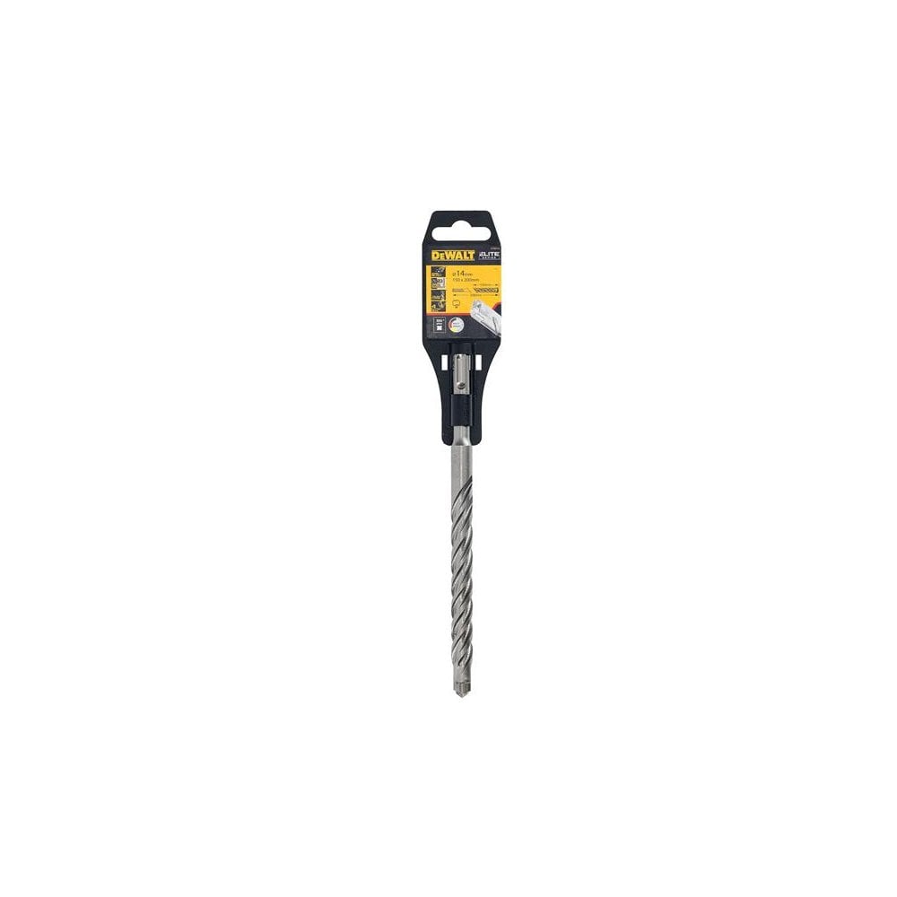 DeWALT Power Tools ELITE SDS+ Full Head Carbide 4 Cutter Drill Bit 14 x 200mm
