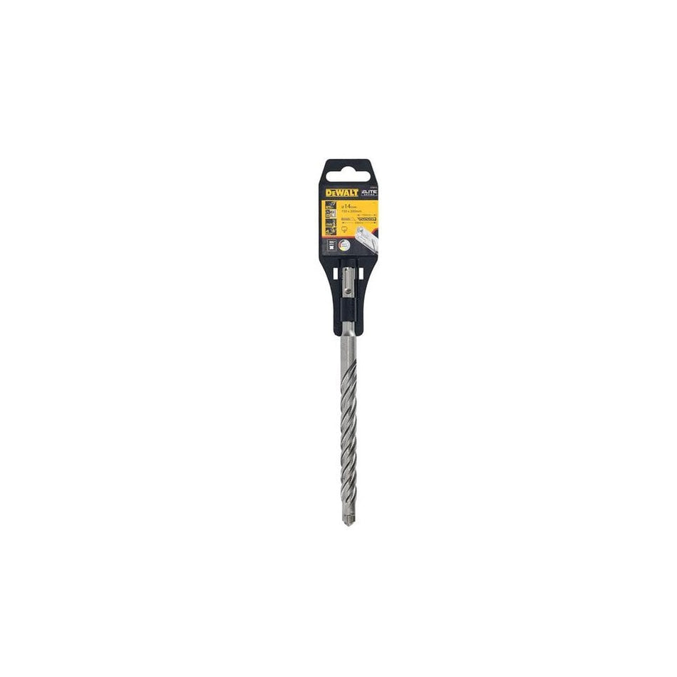 DeWALT Power Tools ELITE SDS+ Full Head Carbide 4 Cutter Drill Bit 14 x 200mm