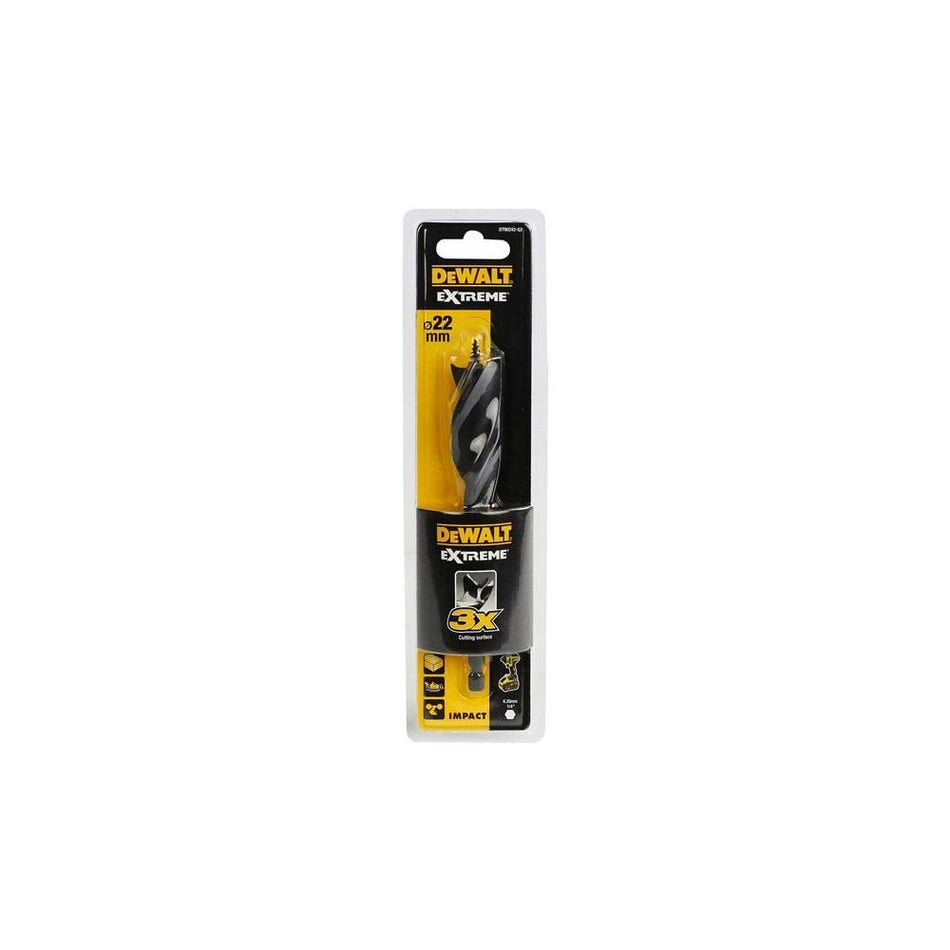 DeWALT Power Tools Extreme Tri-Flute Spade Bit 22 x 152mm