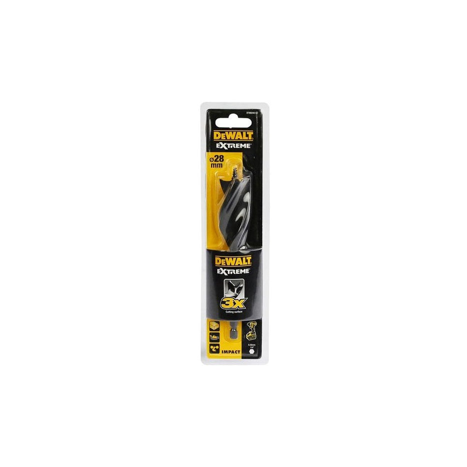 DeWALT Power Tools Extreme Tri-Flute Spade Bit 28 x 152mm