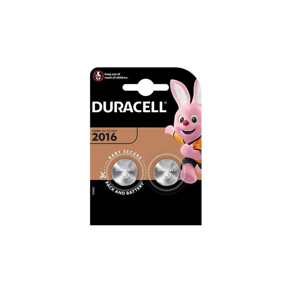 Duracell CR2016 Coin Lithium Battery (Pack 2)