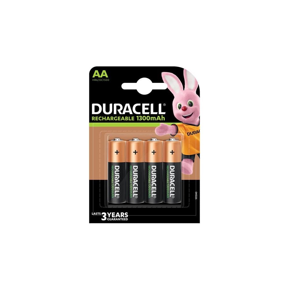 Duracell AA Cell 1300Mah Rechargeable Batteries (Pack 4)