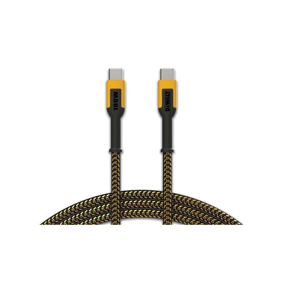 DEWALT Telecoms USB C to USB C 100W Reinforced Charging Cable 1.2m (4ft)