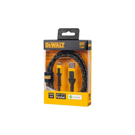 DEWALT Telecoms USB A to USB-Micro Reinforced Charging Cable 1.8m (6ft)