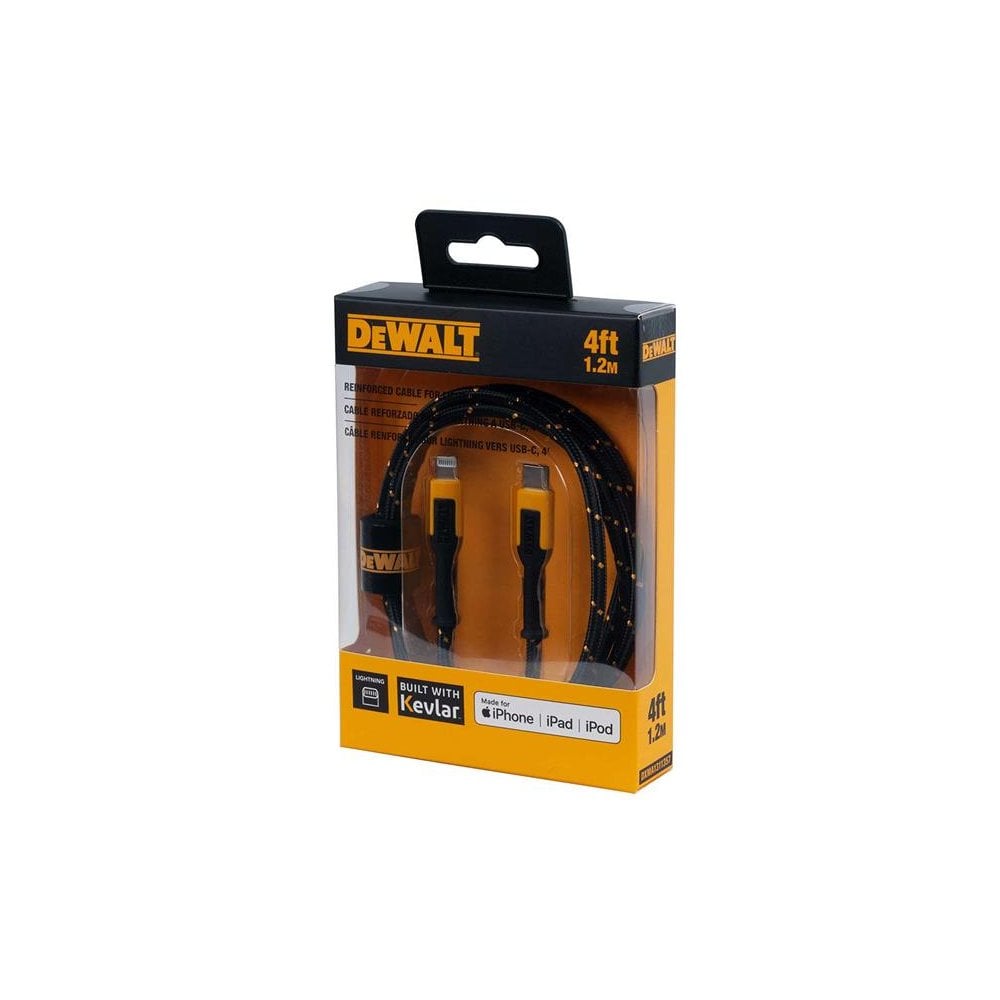 DEWALT Telecoms USB C to Lightning® Reinforced Charging Cable 1.2m (4ft)