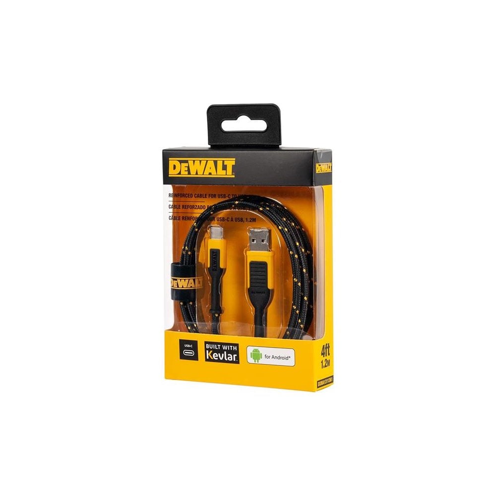 DEWALT Telecoms USB A to USB C Reinforced Charging Cable 1.2m (4ft)