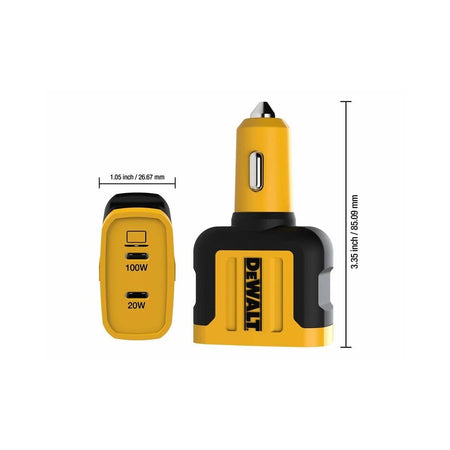 DEWALT Telecoms 2-Port PPS PD Car Charger 120W
